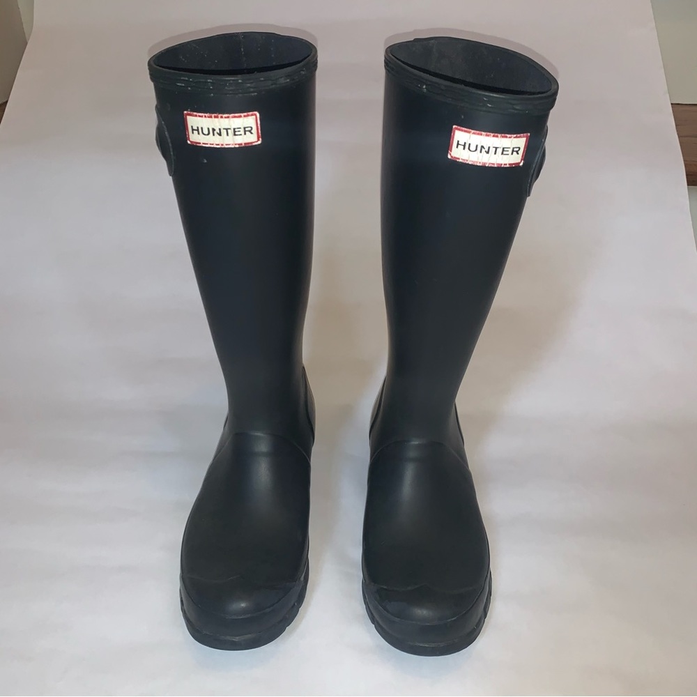 Hunter navy blue girls tall rain boots